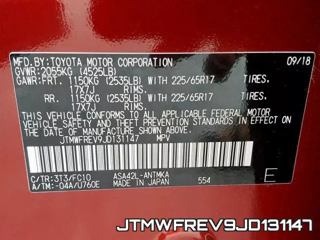 JTMWFREV9JD131147 фото 2