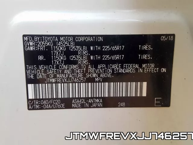JTMWFREVXJJ746257 фото 2