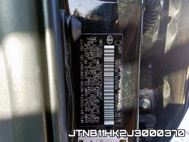 JTNB11HK2J3000370 фото 2