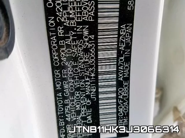 JTNB11HK3J3066314 фото 2