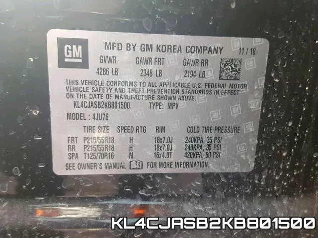 KL4CJASB2KB801500 фото 2