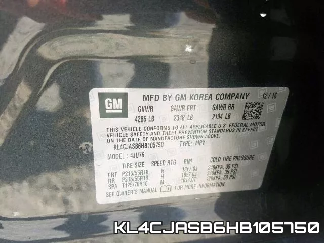 KL4CJASB6HB105750 фото 2