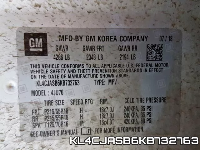 KL4CJASB6KB732763 фото 2