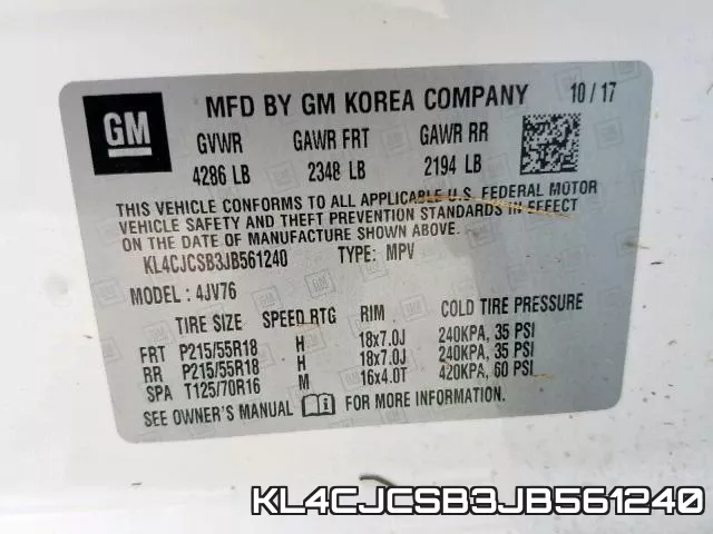 KL4CJCSB3JB561240 фото 2