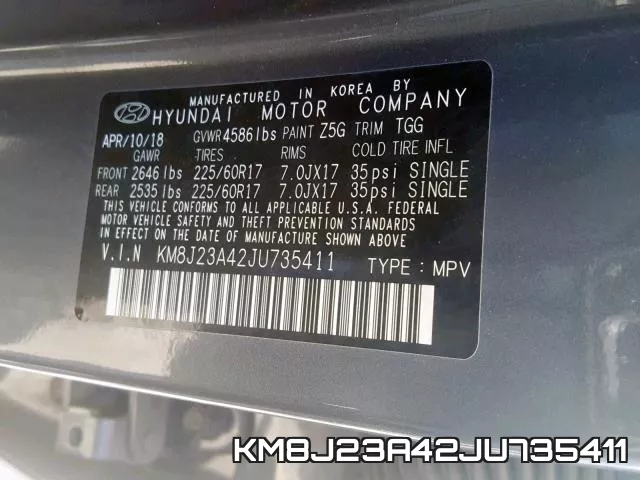 KM8J23A42JU735411 фото 2