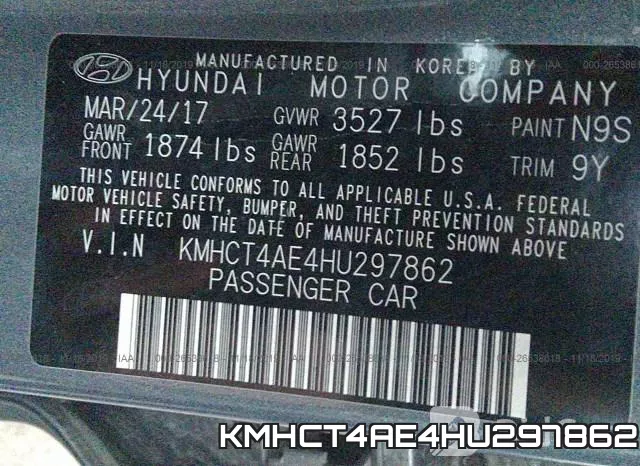 KMHCT4AE4HU297862 фото 10