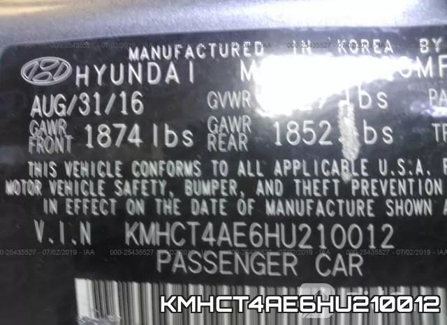 KMHCT4AE6HU210012 фото 10