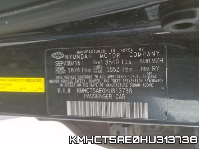 KMHCT5AE0HU313738 фото 2