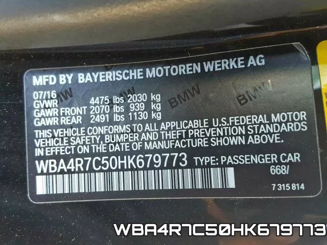 WBA4R7C50HK679773 фото 2