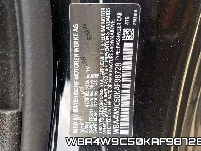 WBA4W9C50KAF98728 фото 2