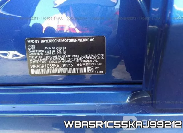 WBA5R1C55KAJ99212 фото 9