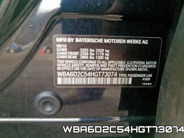 WBA6D2C54HGT73074 фото 2
