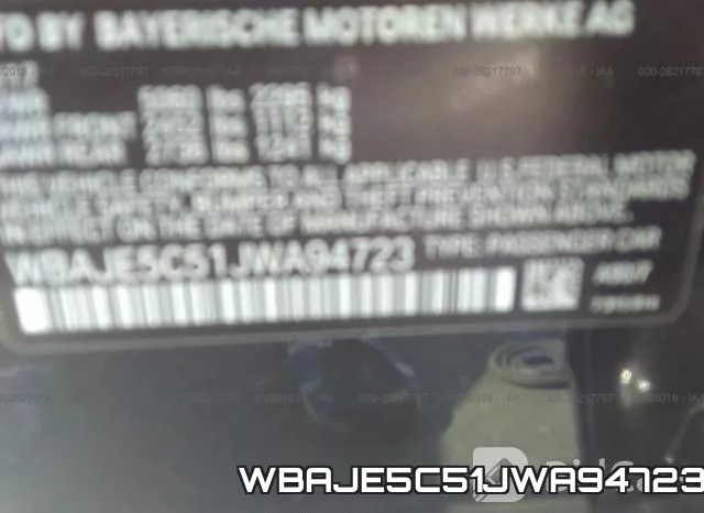 WBAJE5C51JWA94723 фото 10