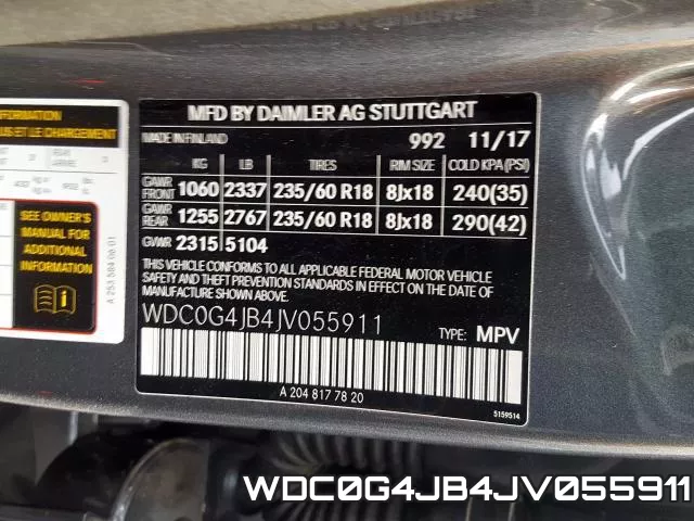 WDC0G4JB4JV055911 фото 2