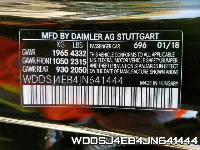 WDDSJ4EB4JN641444 фото 2