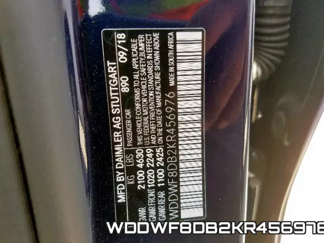 WDDWF8DB2KR456976 фото 2