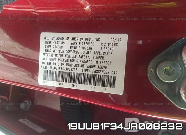 19UUB1F34JA008232 фото 9