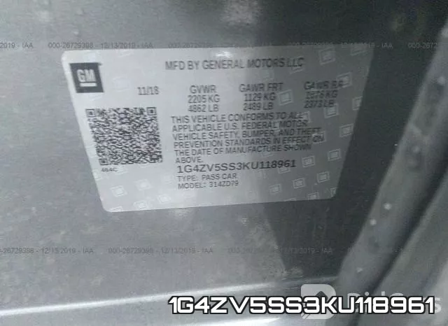 1G4ZV5SS3KU118961 фото 9