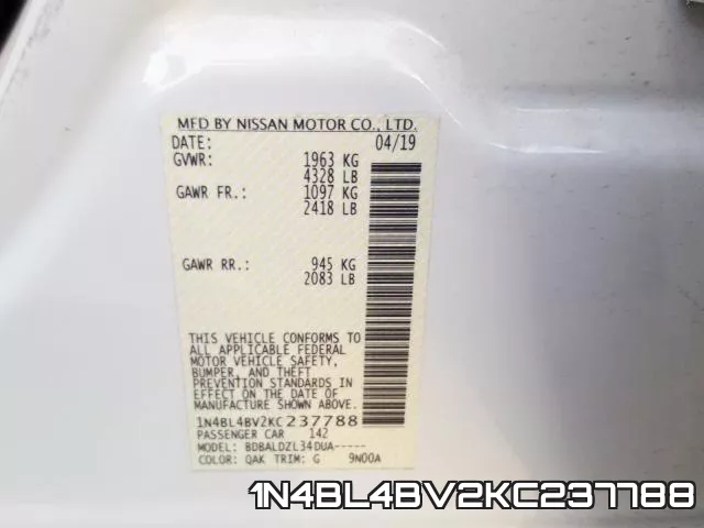 1N4BL4BV2KC237788 фото 2