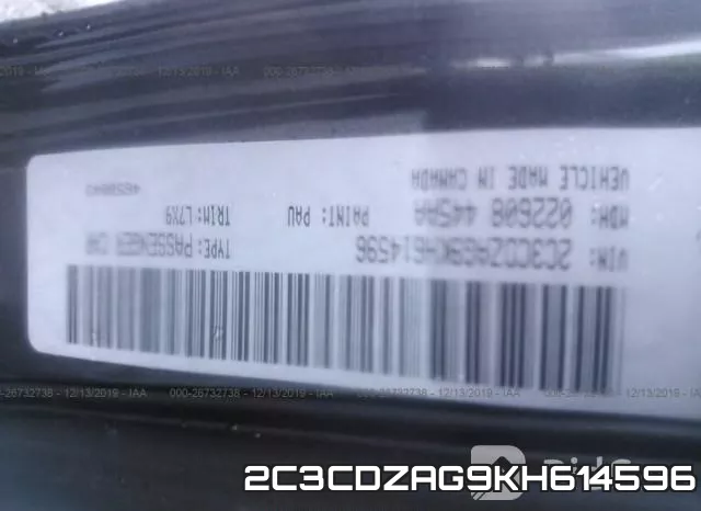 2C3CDZAG9KH614596 фото 9