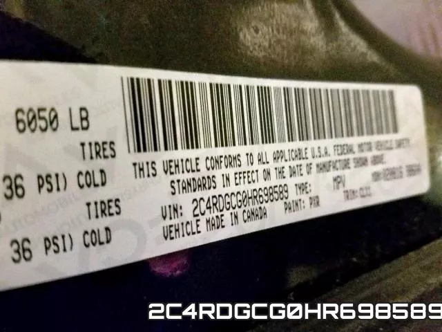 2C4RDGCG0HR698589 фото 2