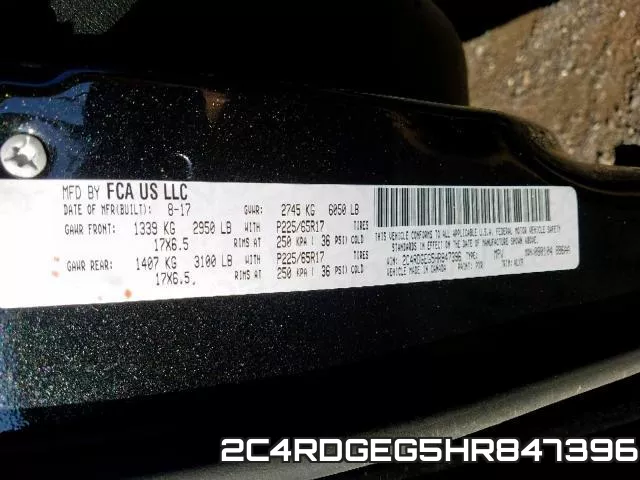 2C4RDGEG5HR847396 фото 2