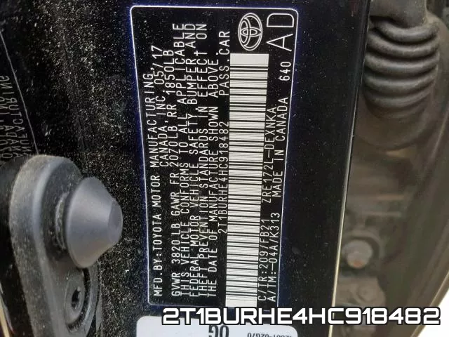 2T1BURHE4HC918482 фото 2