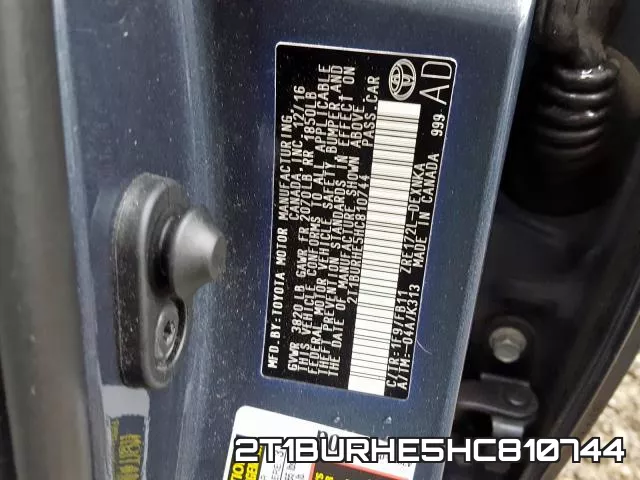 2T1BURHE5HC810744 фото 2