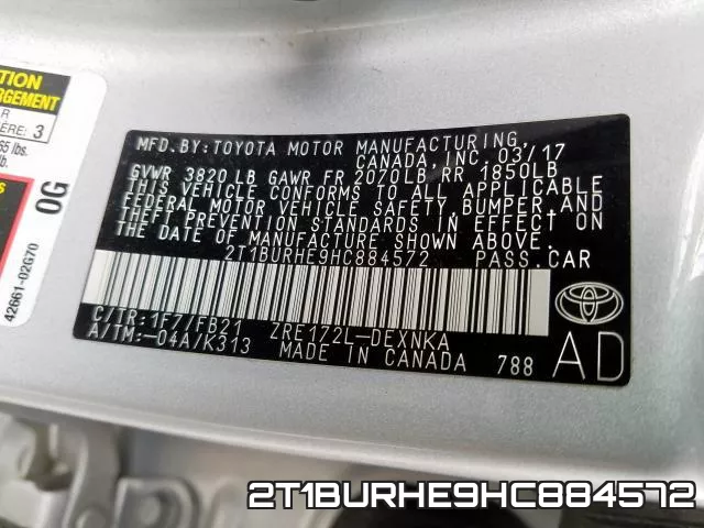 2T1BURHE9HC884572 фото 2