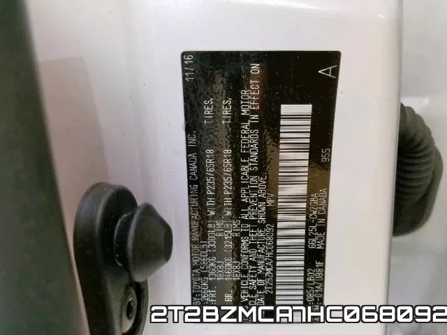 2T2BZMCA7HC068092 фото 2
