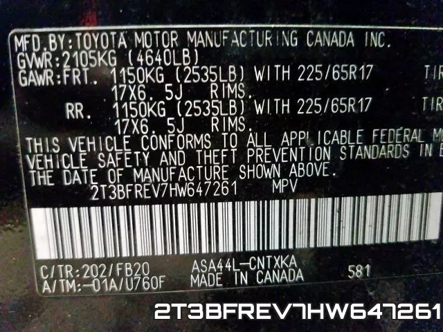 2T3BFREV7HW647261 фото 2