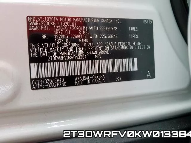 2T3DWRFV0KW013384 фото 2