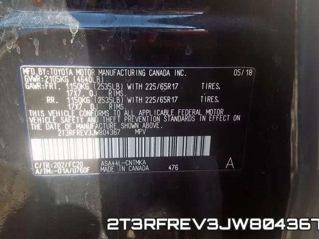 2T3RFREV3JW804367 фото 2