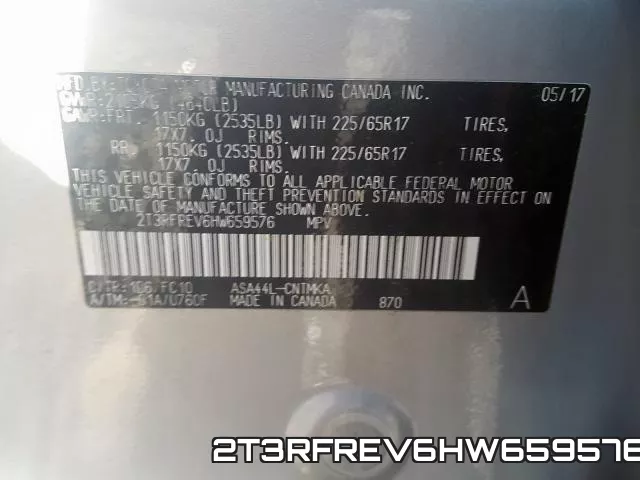 2T3RFREV6HW659576 фото 2