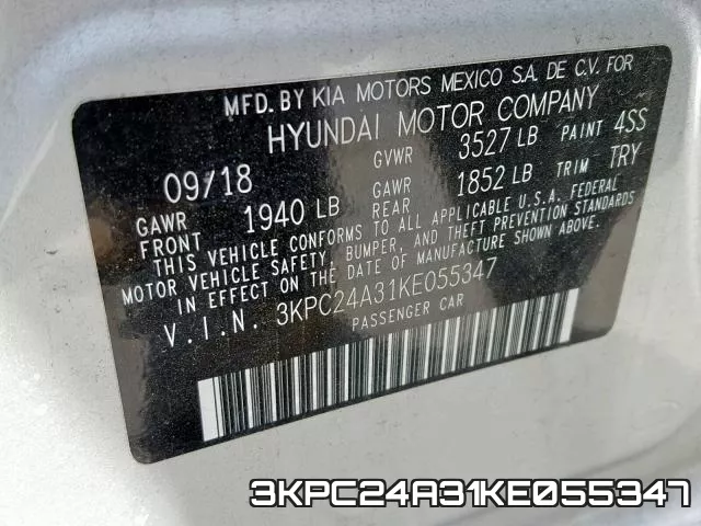 3KPC24A31KE055347 фото 2