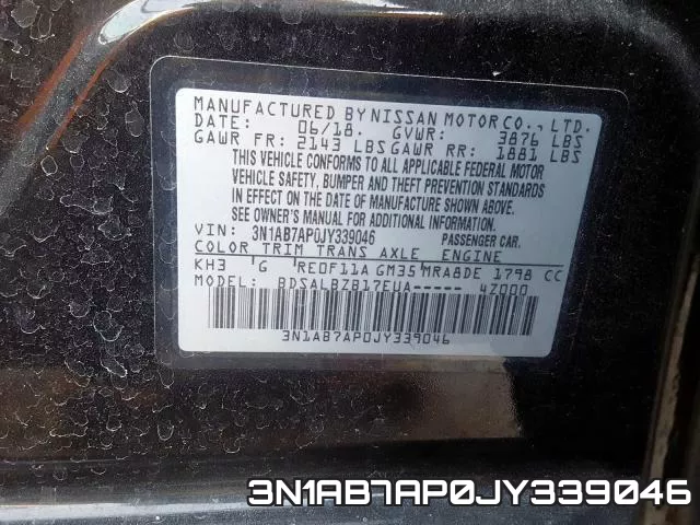 3N1AB7AP0JY339046 фото 2