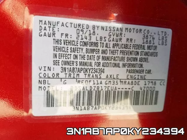 3N1AB7AP0KY234394 фото 2