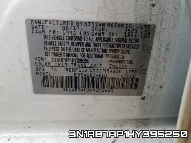 3N1AB7AP1HY395250 фото 2