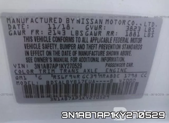 3N1AB7AP1KY270529 фото 8