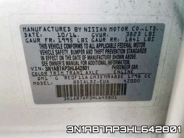 3N1AB7AP3HL642801 фото 2