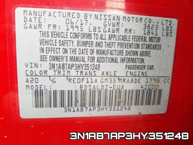 3N1AB7AP3HY351248 фото 2