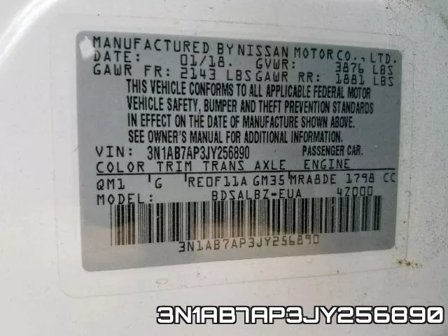 3N1AB7AP3JY256890 фото 2