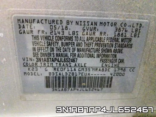 3N1AB7AP4JL652467 фото 2