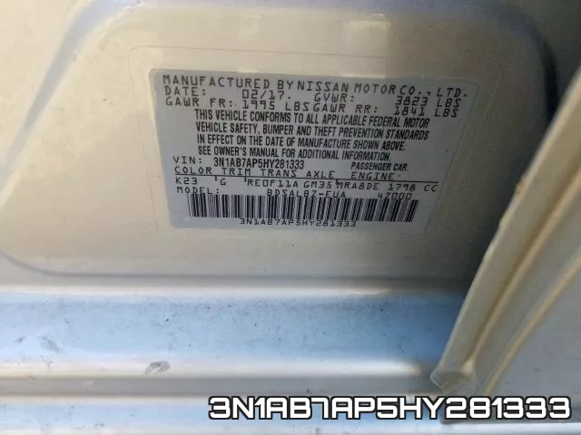 3N1AB7AP5HY281333 фото 2
