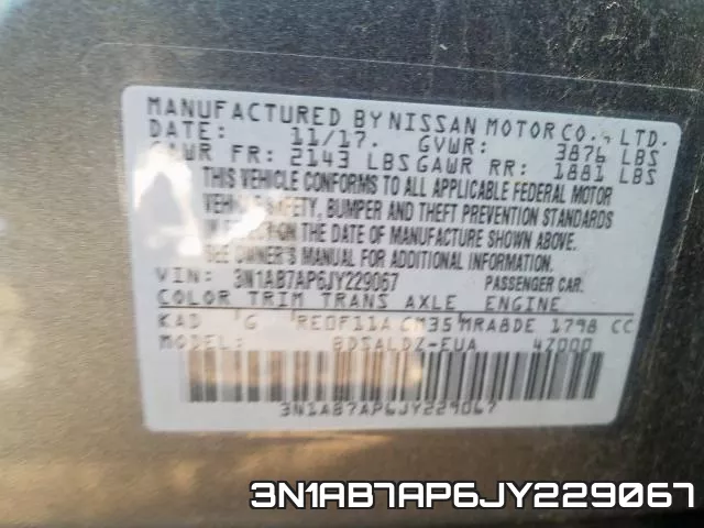 3N1AB7AP6JY229067 фото 2