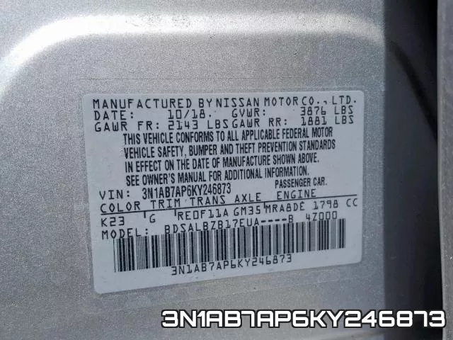 3N1AB7AP6KY246873 фото 2