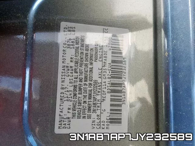 3N1AB7AP7JY232589 фото 2