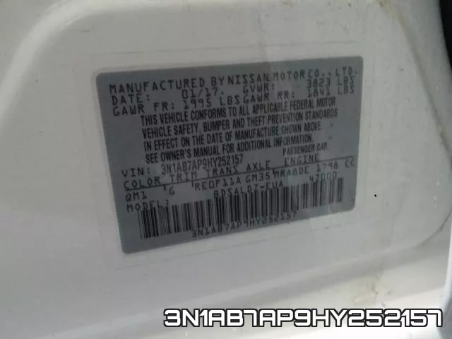 3N1AB7AP9HY252157 фото 2