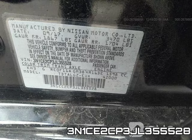 3N1CE2CP3JL355528 фото 7