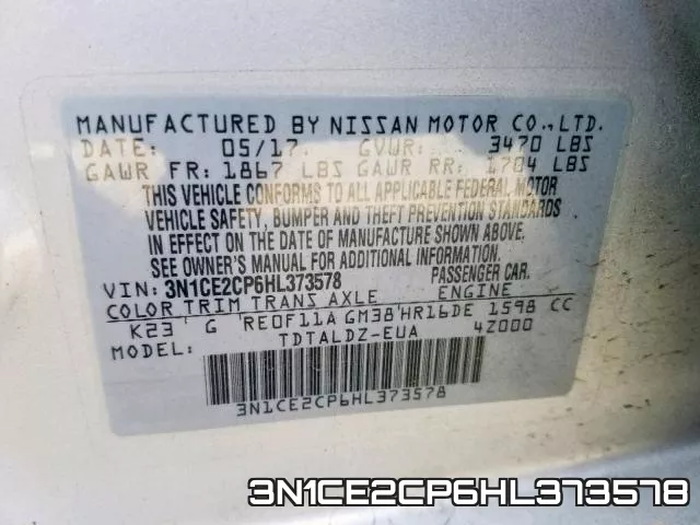 3N1CE2CP6HL373578 фото 2